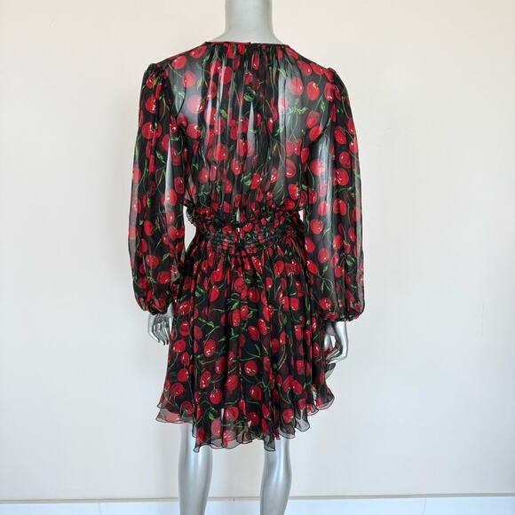NEW!! Dolce&Gabbana cherry print silk dress size 44IT  or 8 US Authentic… - Picture 9 of 16
